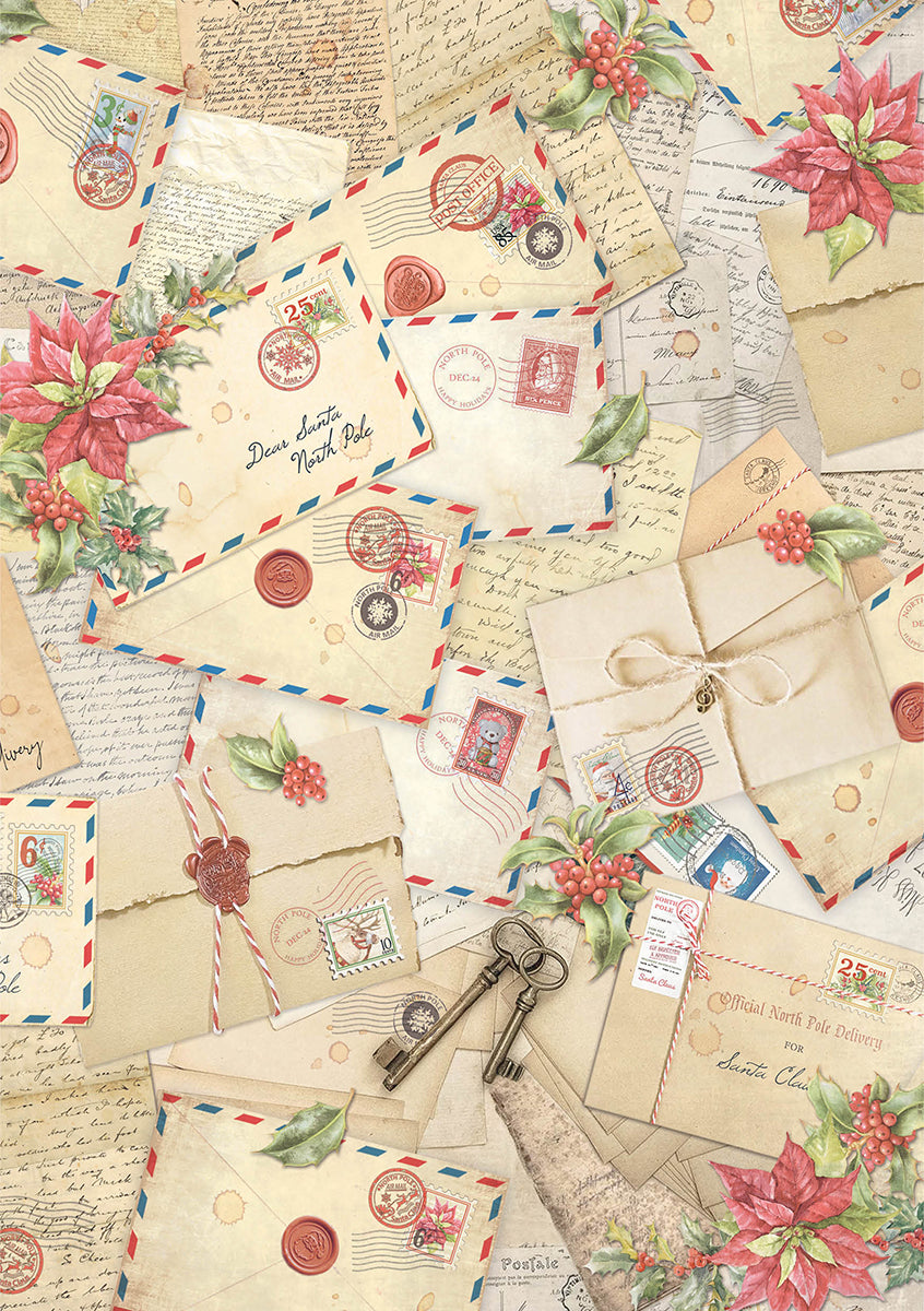 Papier de riz A5 Assorti 8/paquet Ambiance de Noël