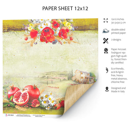 Ciao Bella Tuscan Dream Feuille de papier 30,5x30,5cm 1 feuille