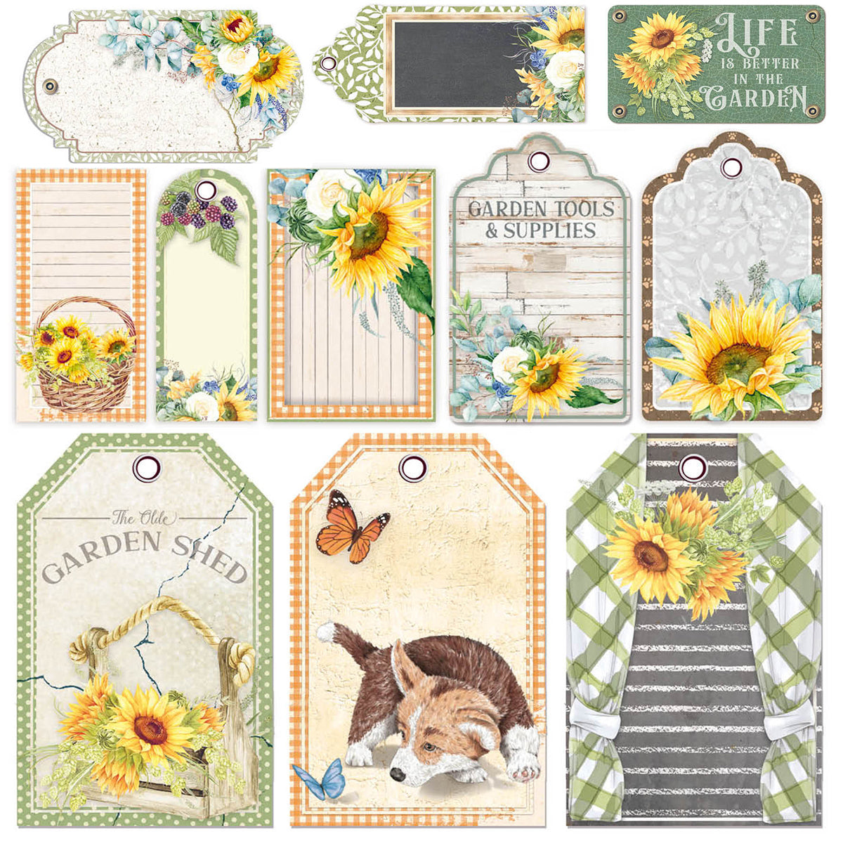 Ciao Bella Vellum Farmhouse Garden Découpes à la main 15x15cm 6/Paquet