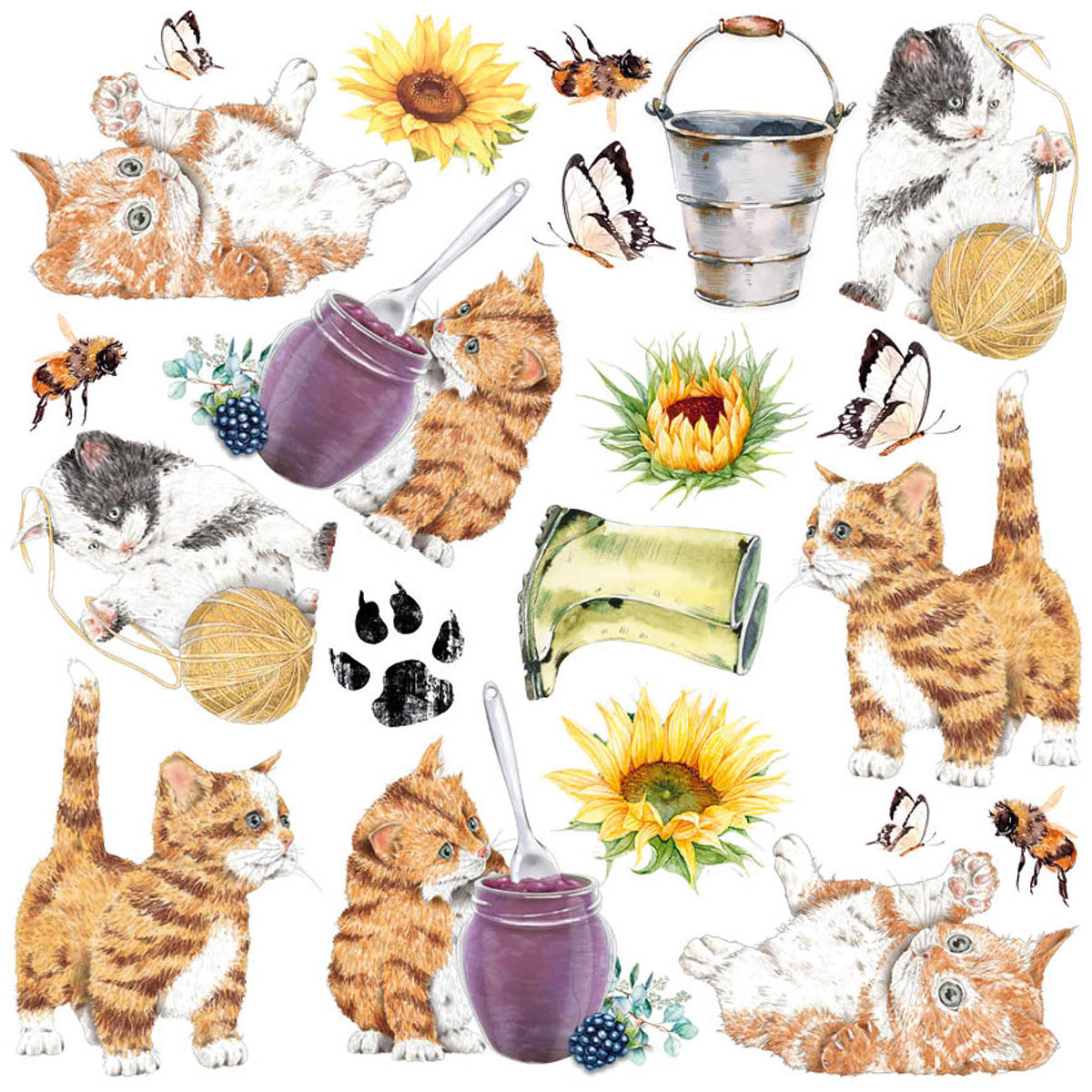 Ciao Bella Vellum Farmhouse Garden Découpes à la main 15x15cm 6/Paquet