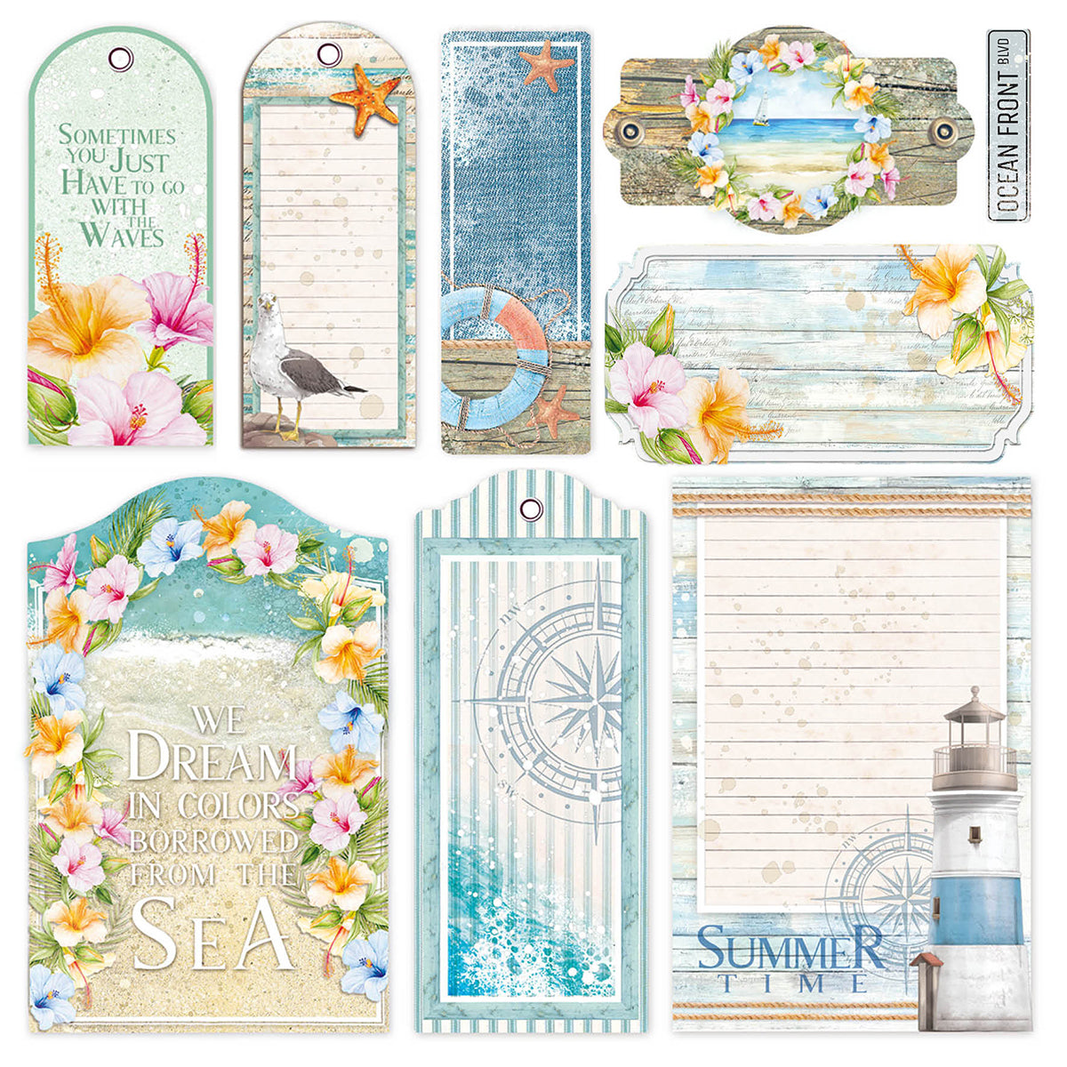 Ciao Bella Vellum Brise d'Été Fussy Cut 6"x6" 6/Paq