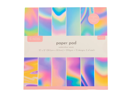 Bloc de papier 30,5 x 30,5 cm Crafter's Companion - Vagues aquarelles
