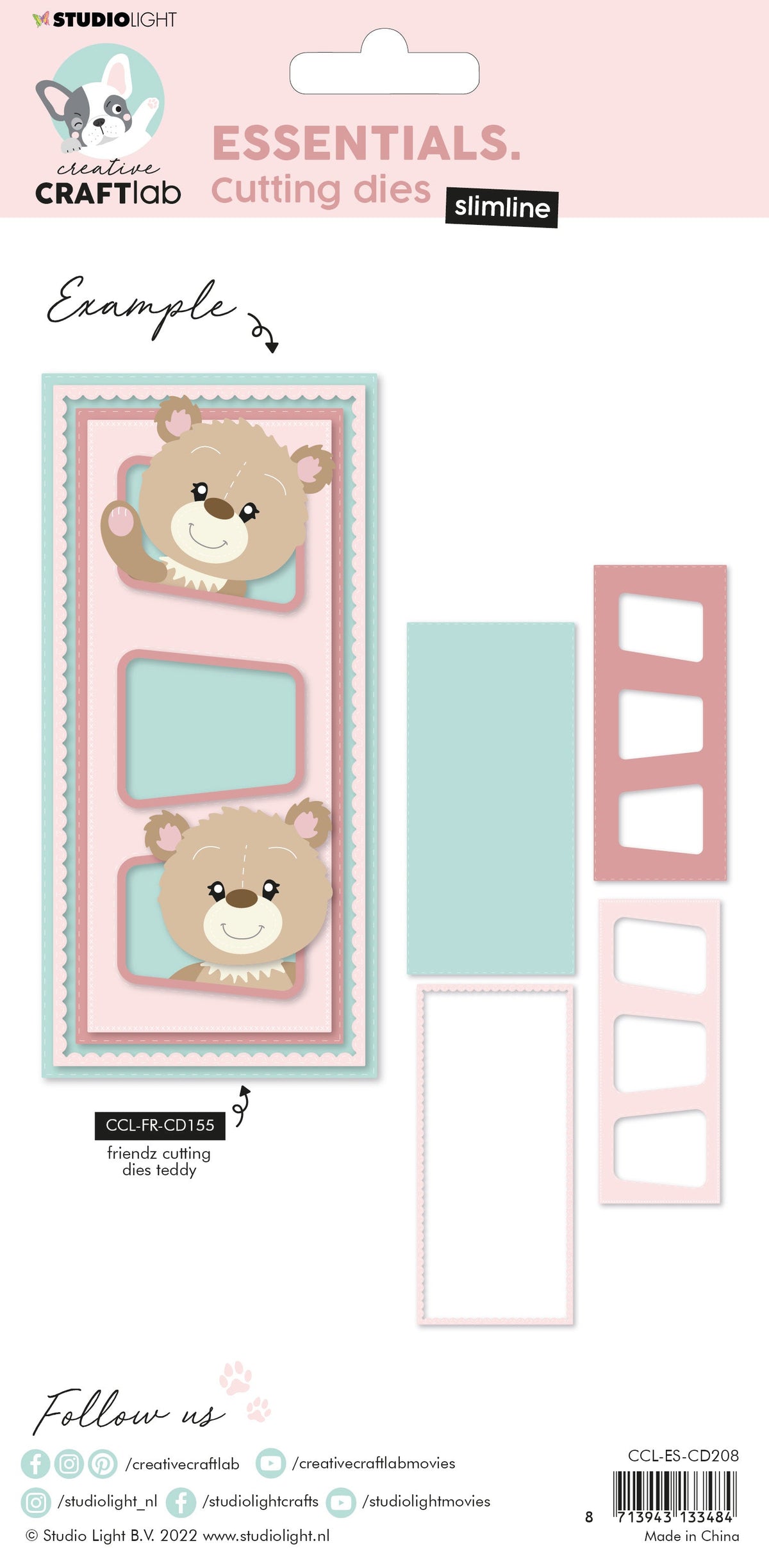 CCL Matrice de découpe Slimline Essentials 164x265x1mm 1 pièce n°208