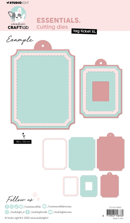 CCL Cutting Die Tag Ticket XL Essentials 7 PC