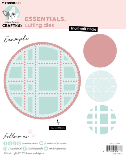 CCL matrice de découpe « Snailmail Circle Essentials », 18 pièces