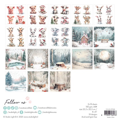 Bloc de papier pour collage CCL Holly Jolly Essentials 36 feuilles