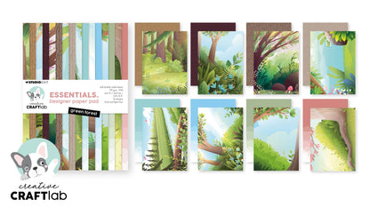 Bloc de papier de designer CCL Motifs Forêt Verte