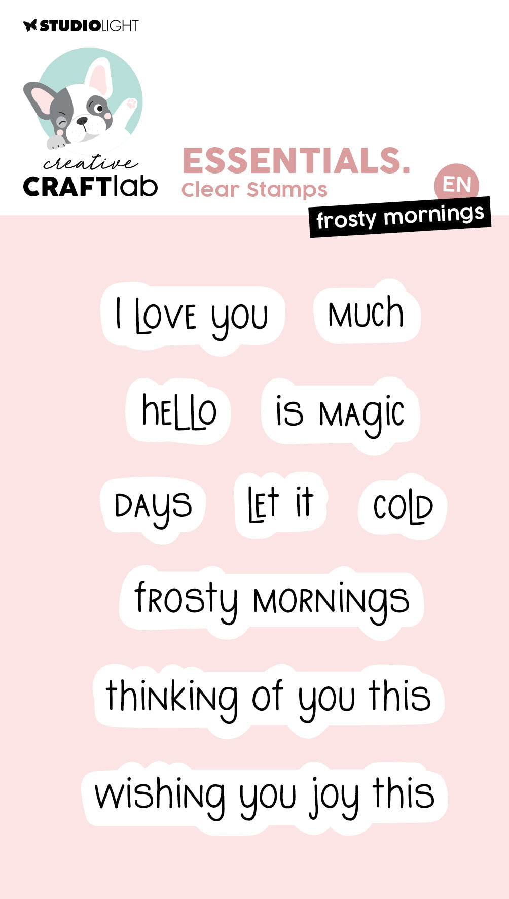 Tampon transparent CCL Frosty Mornings Essentials 93x61x3mm 10 pièces