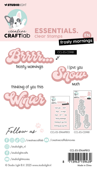 Tampon transparent CCL Frosty Mornings Essentials 93x61x3mm 10 pièces