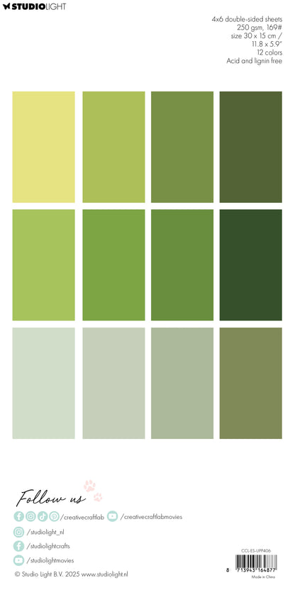Bloc de papier unicolore CCL toutes les nuances de vert Essentiels