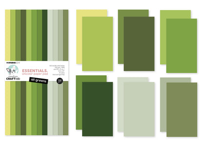 Bloc de papier unicolore CCL toutes les nuances de vert Essentiels