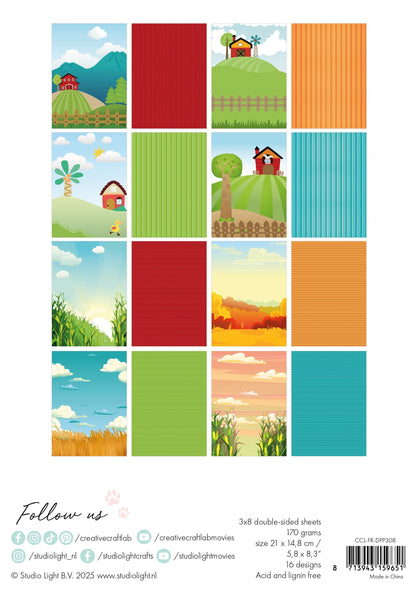 Bloc de papier CCL Design Sur la ferme Friendz 24 feuilles