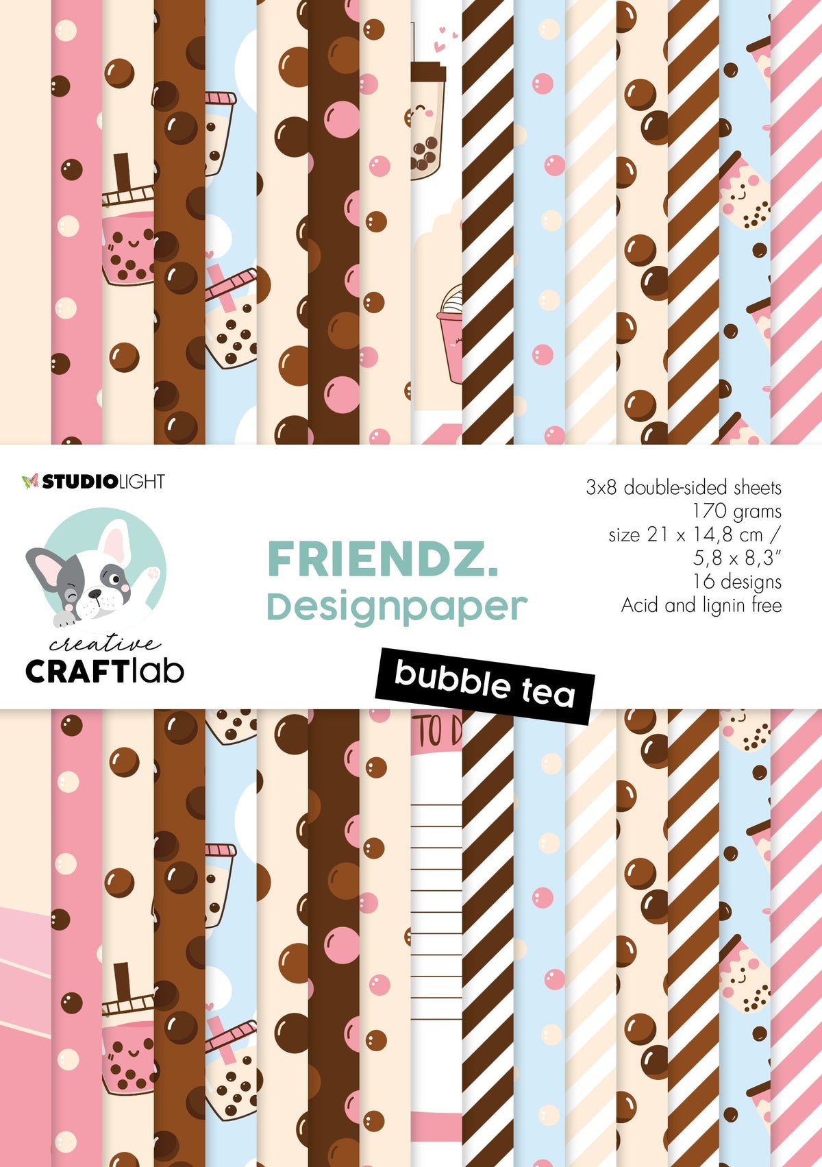 Bloc de papier CCL Bubble Tea Friendz 210x148xmm 24 feuilles n°116