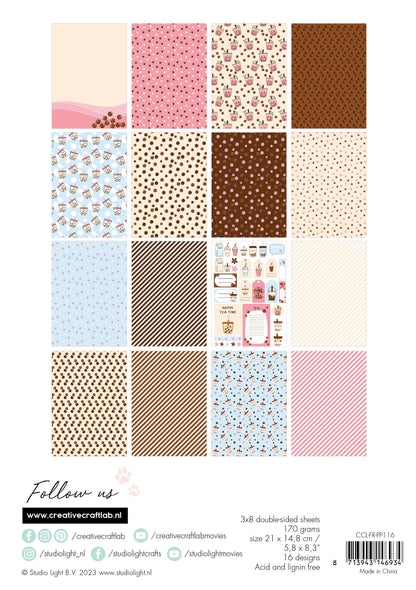 Bloc de papier CCL Bubble Tea Friendz 210x148xmm 24 feuilles n°116