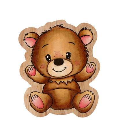 Tampon en caoutchouc CCL en bois Ted Sitting Friendz 77x65x4mm 1 pièce n°307