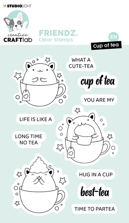 CCL Tampon transparent Cup Of Tea Friendz 92x138x1mm 11 PC réf. 553
