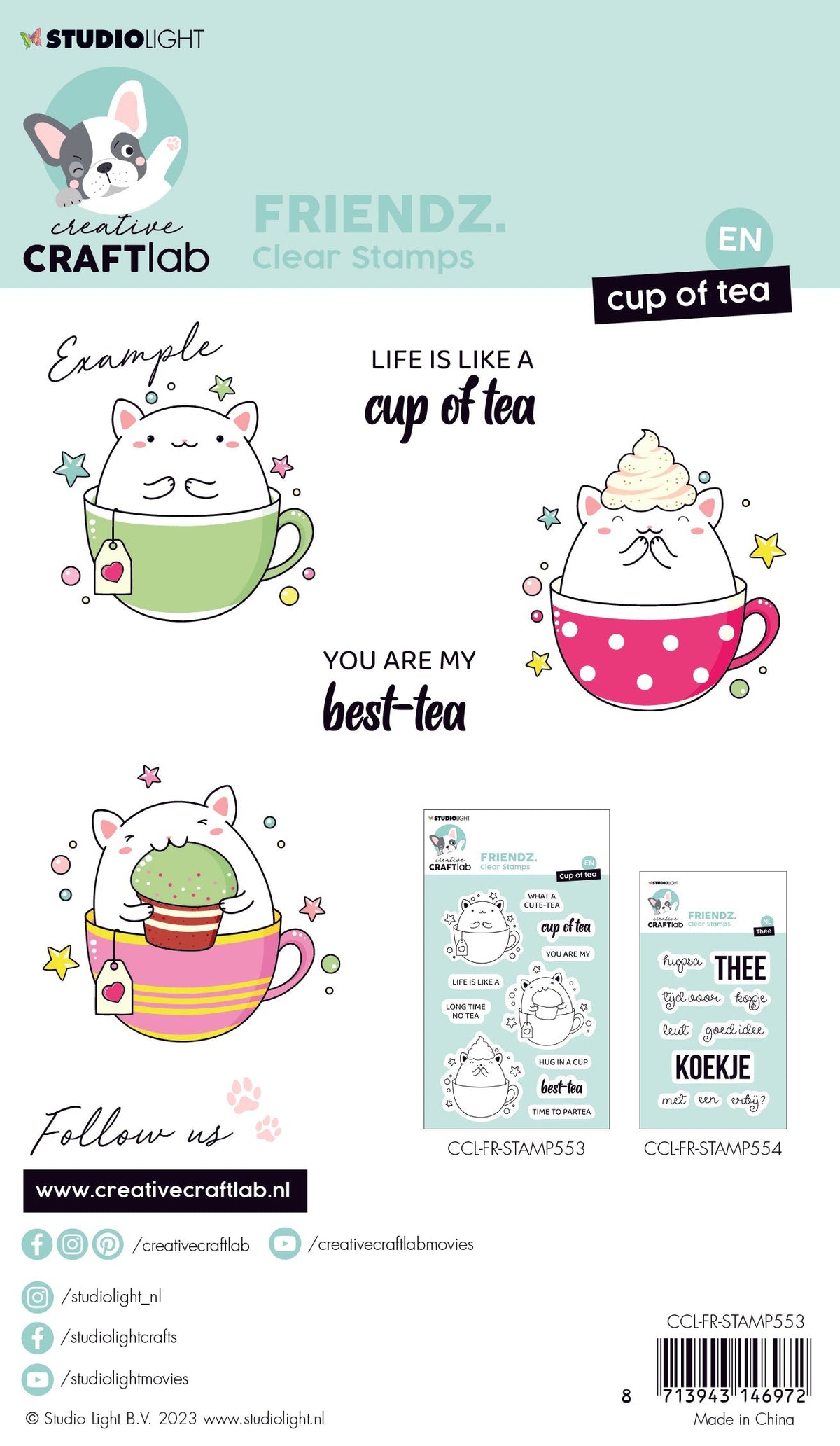 CCL Tampon transparent Cup Of Tea Friendz 92x138x1mm 11 PC réf. 553