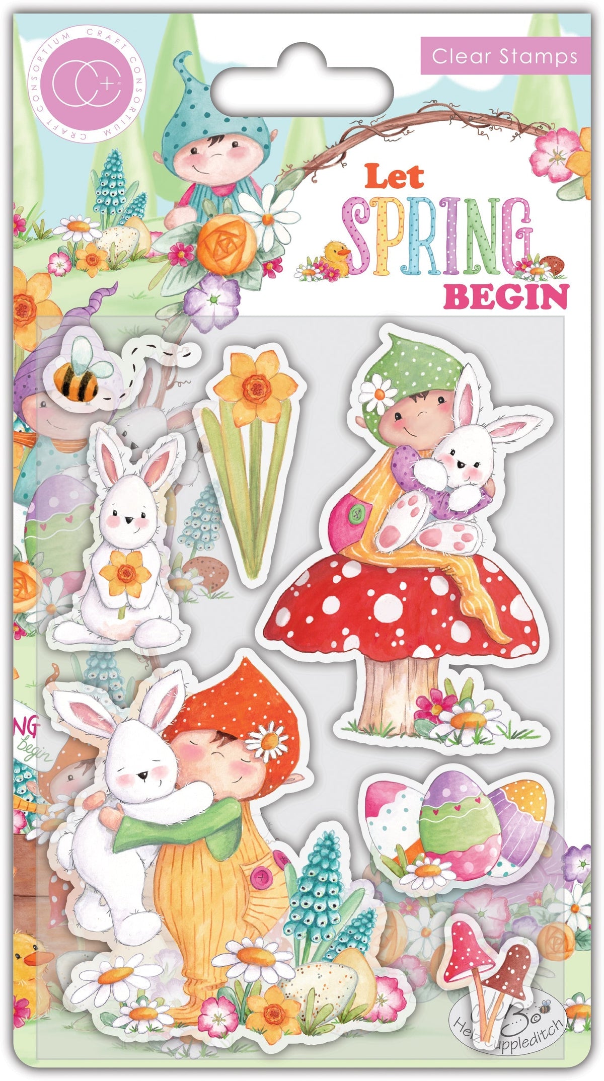 Craft Consortium Let Spring Begin - Set de tampons - Lapin