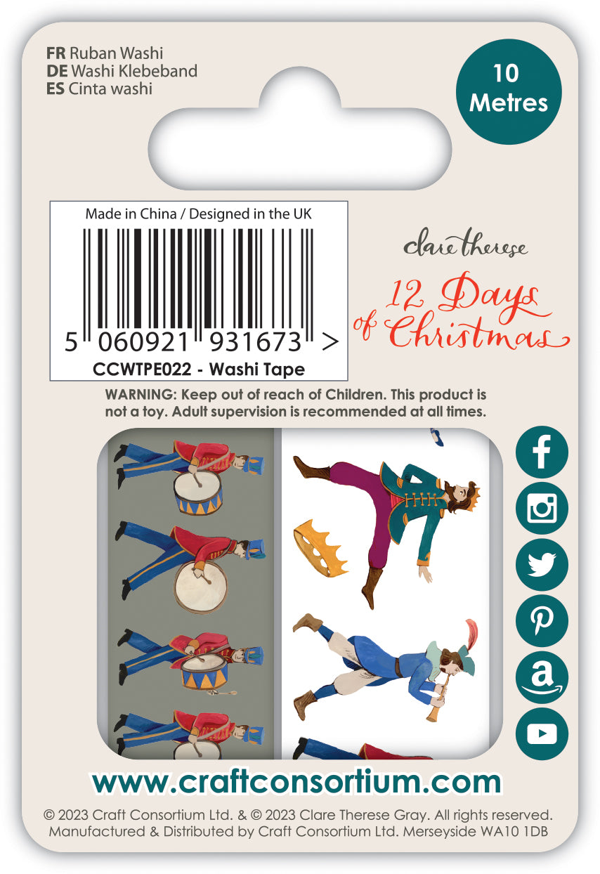 Craft Consortium 12 Days Of Christmas - Ruban adhésif décoratif