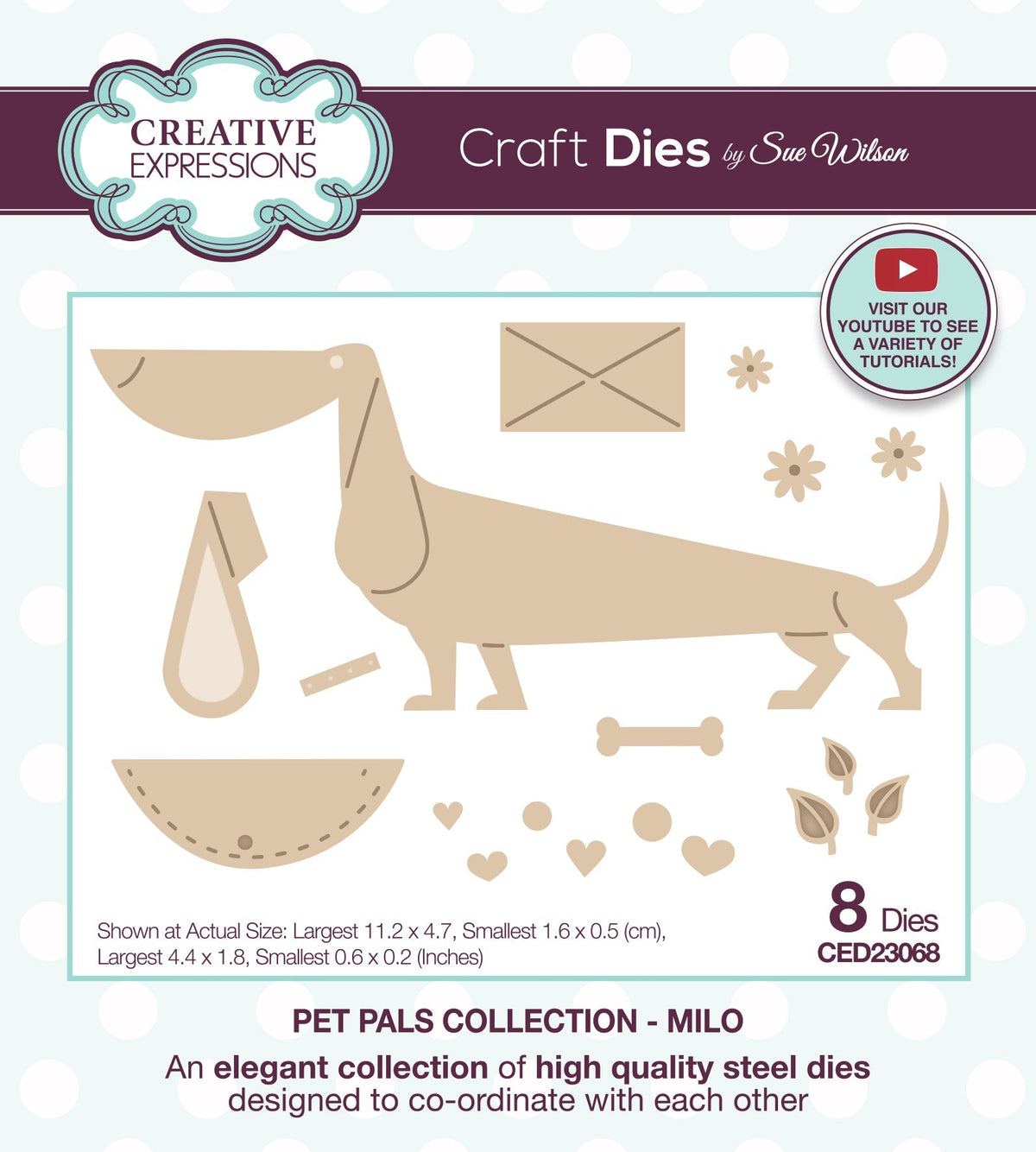 Creative Expressions Sue Wilson matrices de découpe Pet Pals Milo