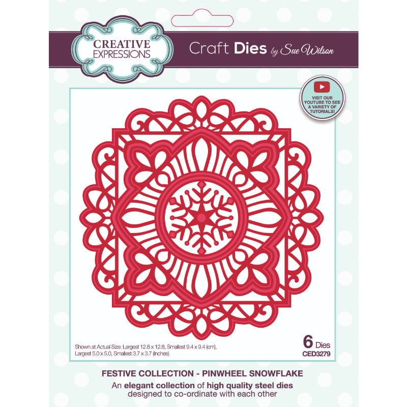 Creative Expressions matrices de coupe Sue Wilson Festive Pinwheel Snowflake