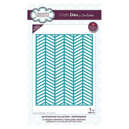 Matrices de découpe Creative Expressions par Sue Wilson, collection Background Herringbone