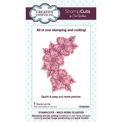 Matrice de découpe et de gaufrage StampCuts Wild Rose Cluster Sue Wilson Creative Expressions