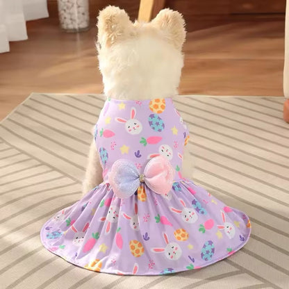 Robe Lilas Lapin de Pâques | Robe de Pâques pour Chien