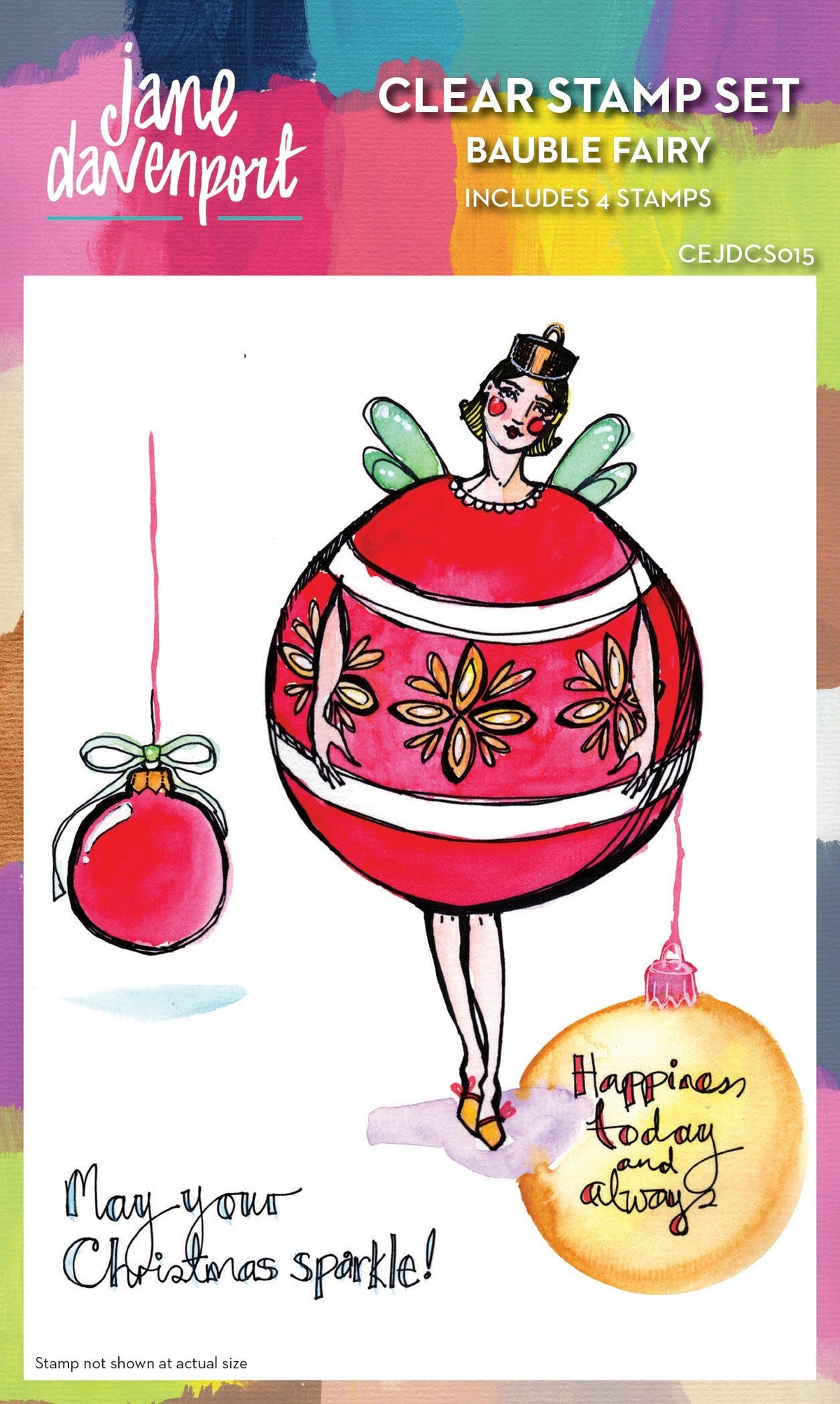 Creative Expressions Jane Davenport Bauble Fairy 15 x 10 cm Set de Tampons Transparents