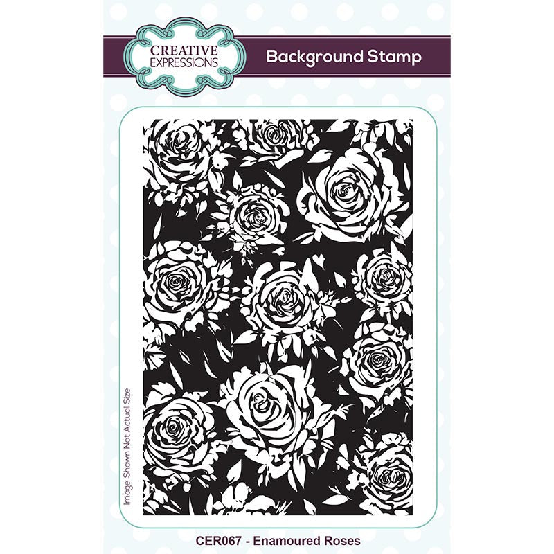Tampon en caoutchouc prédécoupé Creative Expressions Enamoured Roses 5 1/2 po x 3 3/4 po