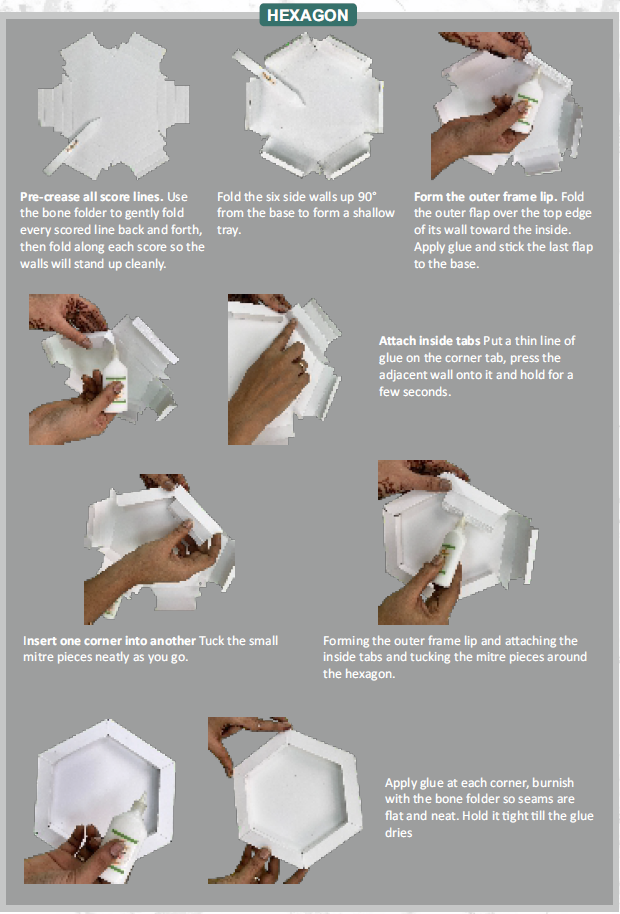 CrafTreat 3D Fold Shapes - Shadow Box White - Hexagon 4pcs