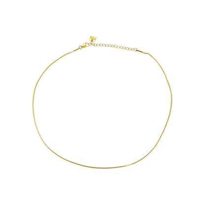 CHASTITY: Dainty Snake Skin Textured Gold Chain Necklace