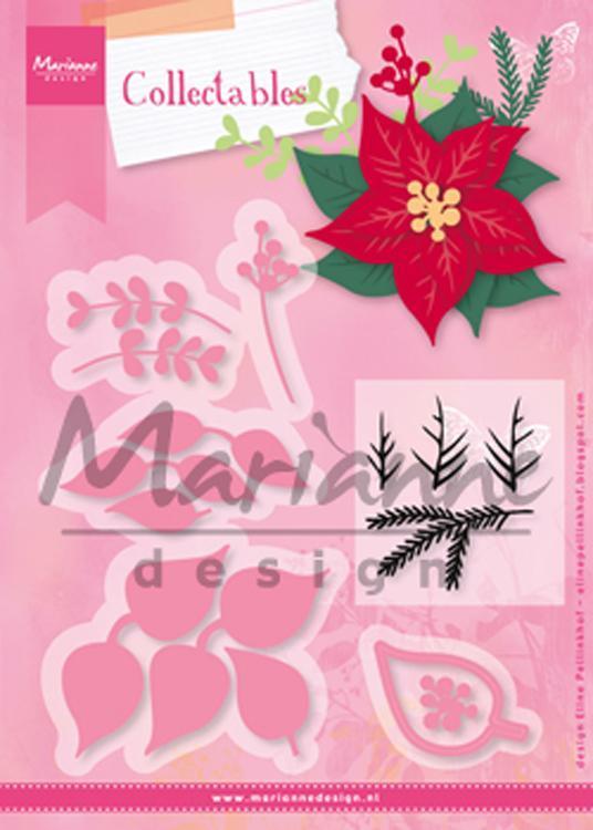 Marianne Design : Set de matrices et de tampons Collectables - Poinsettia d'Eline