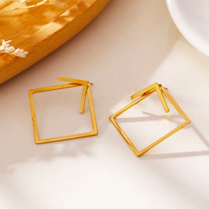 COSTINA : Boucles d'oreilles pendantes et clous à motif géométrique