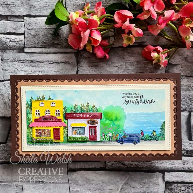 Creative Expressions Sue Wilson Village Scenes Ensemble de tampons 4 po x 6 po