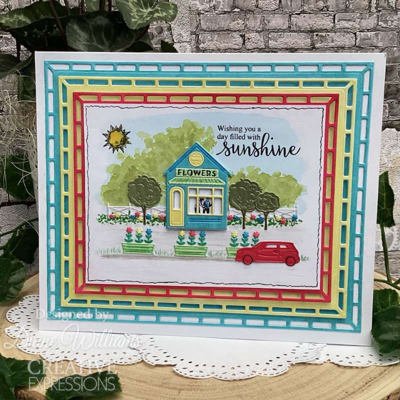 Creative Expressions Sue Wilson Village Scenes Ensemble de tampons 4 po x 6 po