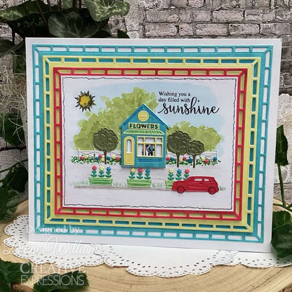 Creative Expressions Sue Wilson Village Scenes Ensemble de tampons 4 po x 6 po
