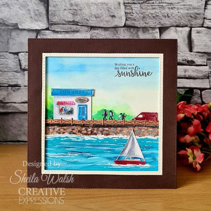 Creative Expressions Sue Wilson Village Scenes Ensemble de tampons 4 po x 6 po