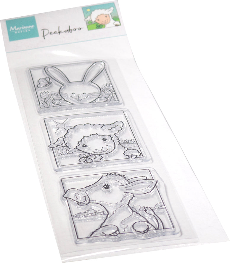 Marianne Design Clear Stamp - Animaux de printemps Peek-A-Boo de Hetty
