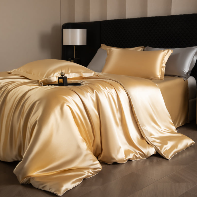 Parure de couette Lustre Luxe Élégance – Or chameau