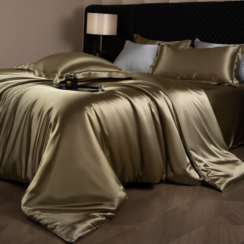Parure de lit élégante Lustre Luxe – Or champagne uni