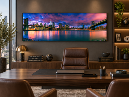 East River & Brooklyn Bridge Canvas Wall Art | NYC Panoramic