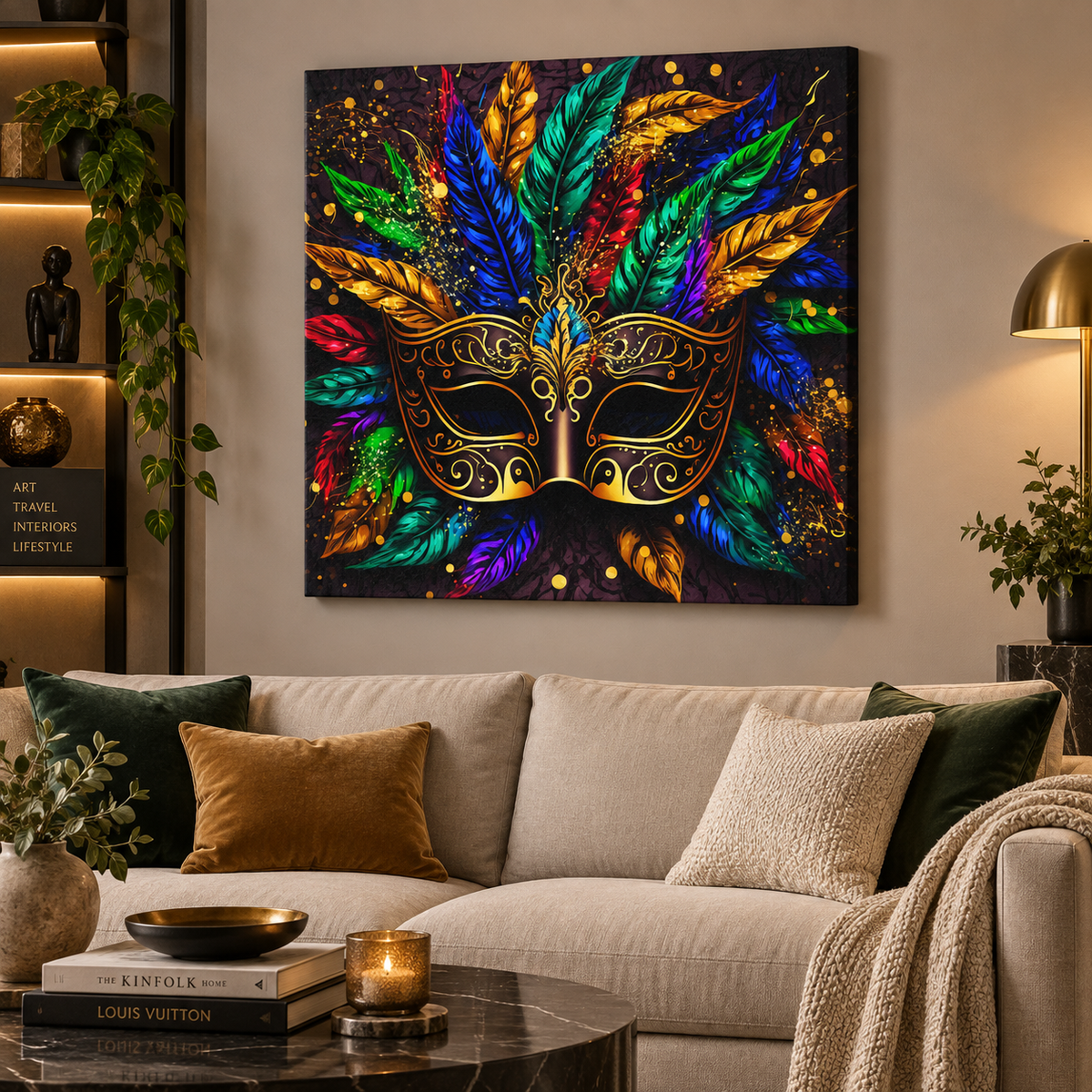 Impression sur toile - Masque coloré - Décoration murale