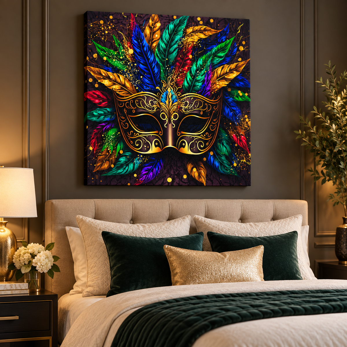 Impression sur toile - Masque coloré - Décoration murale