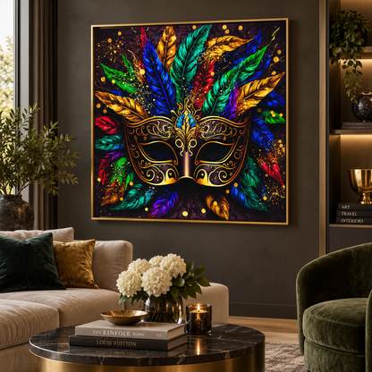 Impression sur toile - Masque coloré - Décoration murale