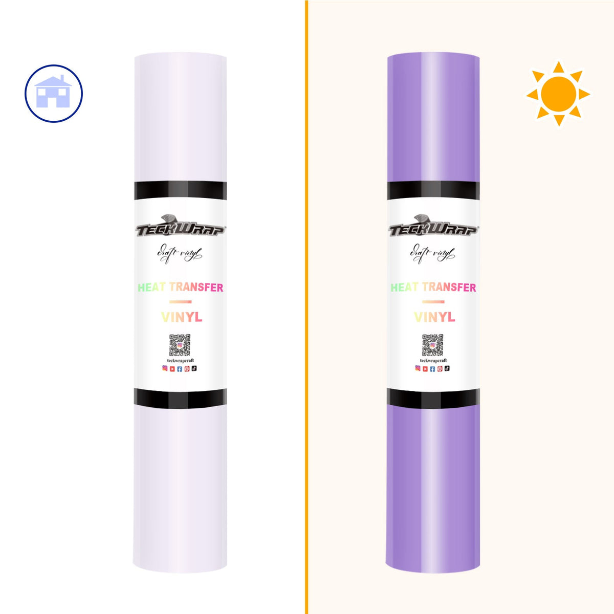Teckwrap UV Clear Color Changing HTV - Clear to Lavender Violet | Add Magic to Your Apparel and Art Projects!