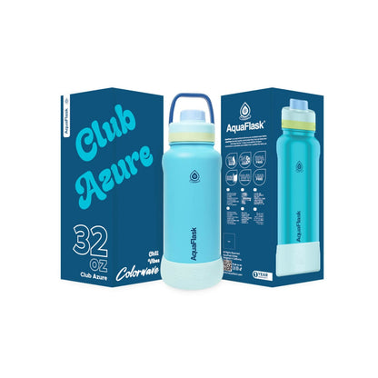 Aqua Flask Colorwave 32oz – Acier inoxydable, isolation sous vide, chaud et froid, étanche, bouteille de voyage et de bureau