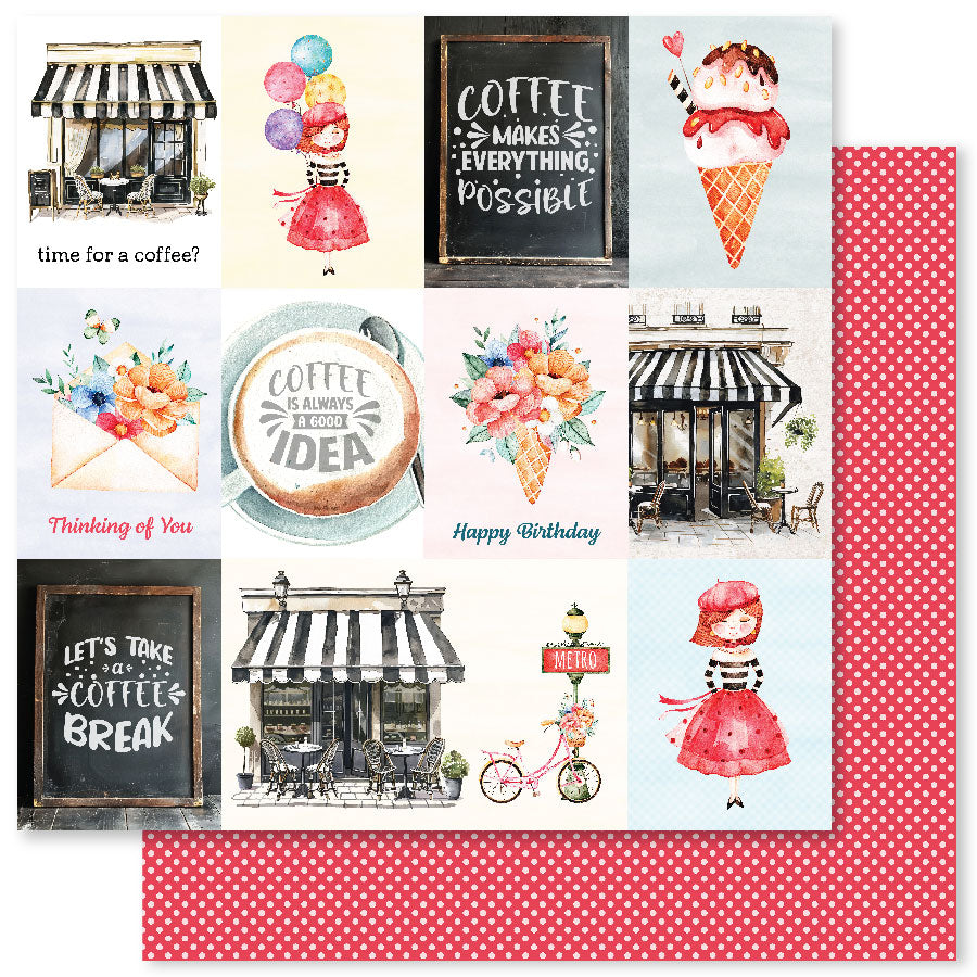 Coffee In Paris Collection de Papiers 12x12 32304