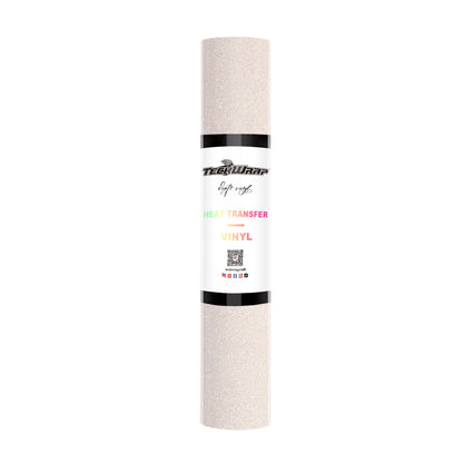 Vinyle de Transfert Thermique à Paillettes Teckwrap – Blanc Coloré | Motifs Durables et Scintillants pour T-shirts, Sweats à Capuche, Chapeaux et Plus Encore !