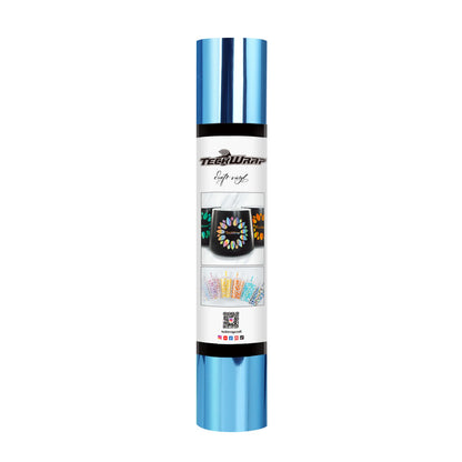 Vinyle adhésif TeckWrap effet chrome miroir - Bleu Glacial | Sublimez vos créations d'un éclat lustré